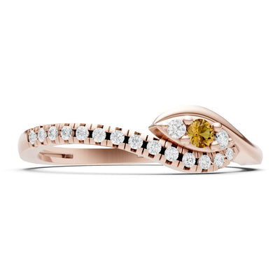 Dainty Pavé Curve Band Accent Ring