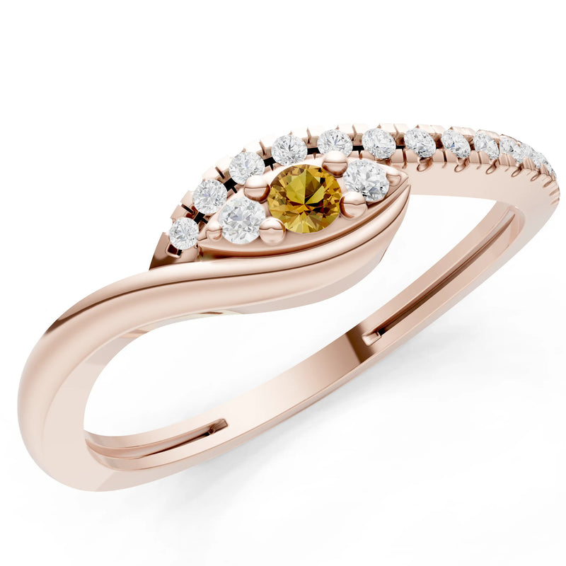 Dainty Pavé Curve Band Accent Ring