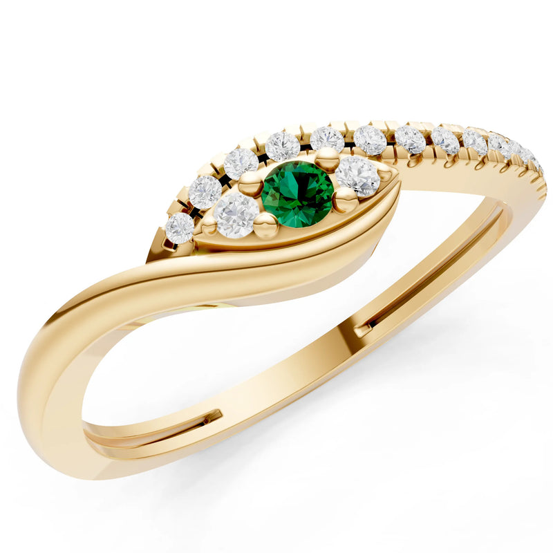 Dainty Pavé Curve Band Accent Ring