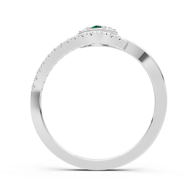 Dainty Pavé Curve Band Accent Ring