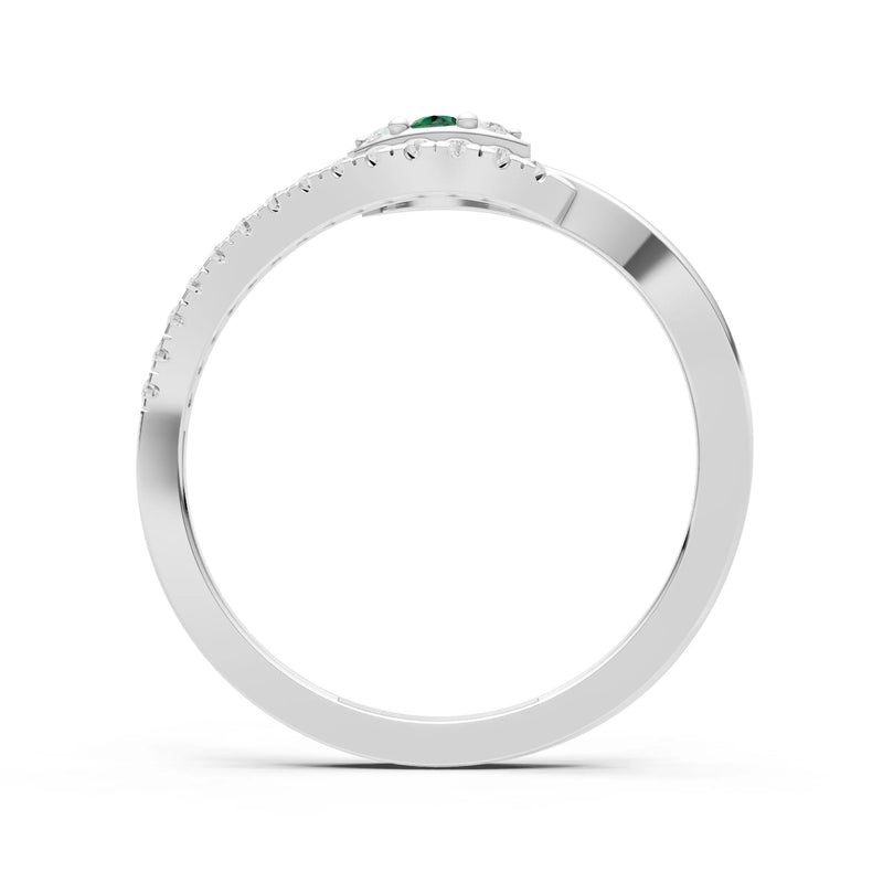 Dainty Pavé Curve Band Accent Ring