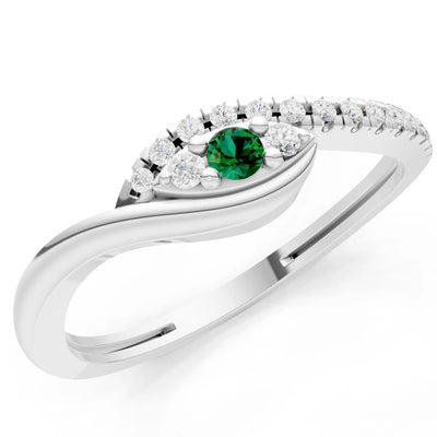 Dainty Pavé Curve Band Accent Ring