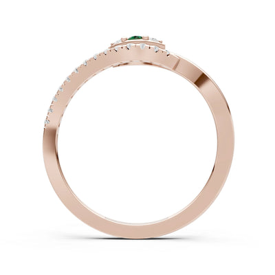 Dainty Pavé Curve Band Accent Ring