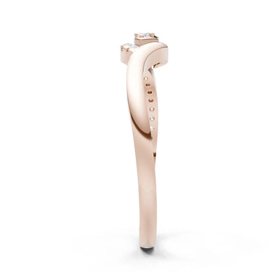 Dainty Pavé Curve Band Accent Ring