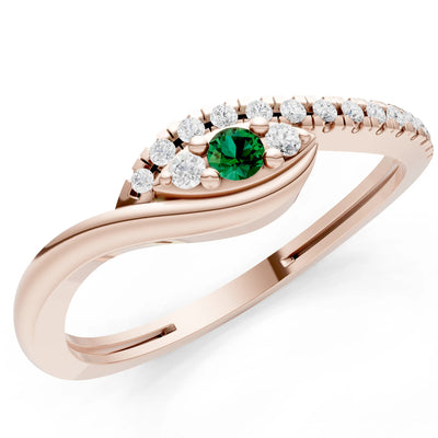 Dainty Pavé Curve Band Accent Ring