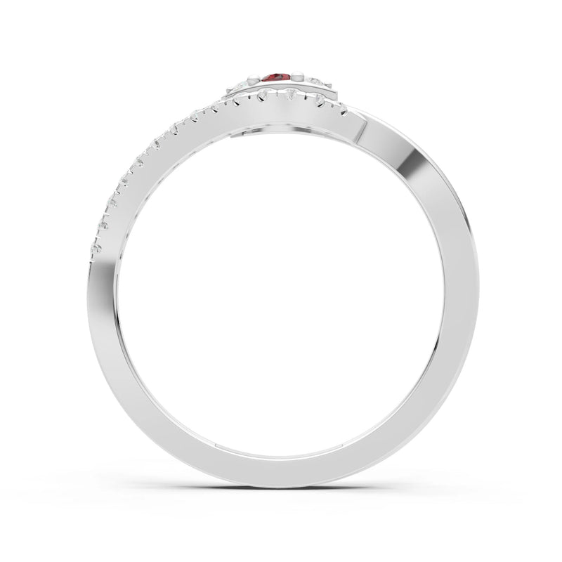 Garnet Dainty Pavé Curve Band Accent Ring