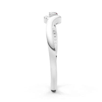 Garnet Dainty Pavé Curve Band Accent Ring