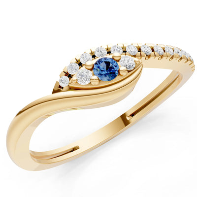 Dainty Pavé Curve Band Accent Ring