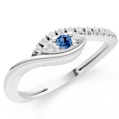 Dainty Pavé Curve Band Accent Ring