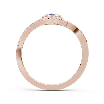 Dainty Pavé Curve Band Accent Ring