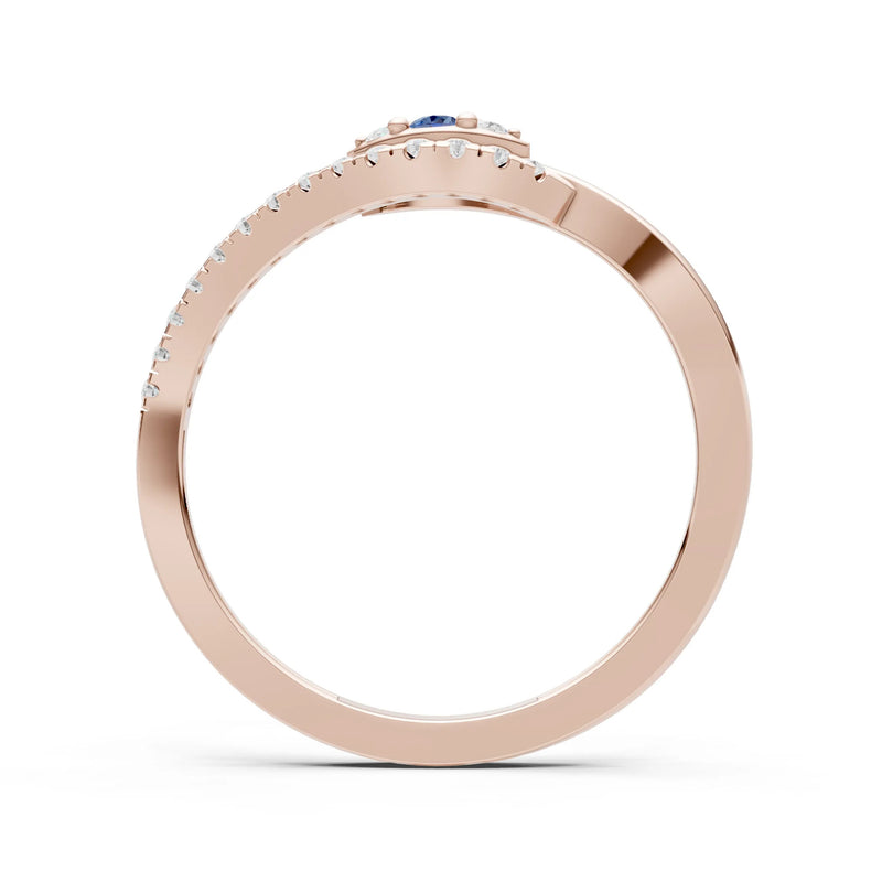 Dainty Pavé Curve Band Accent Ring
