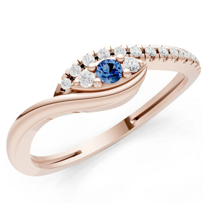 Dainty Pavé Curve Band Accent Ring