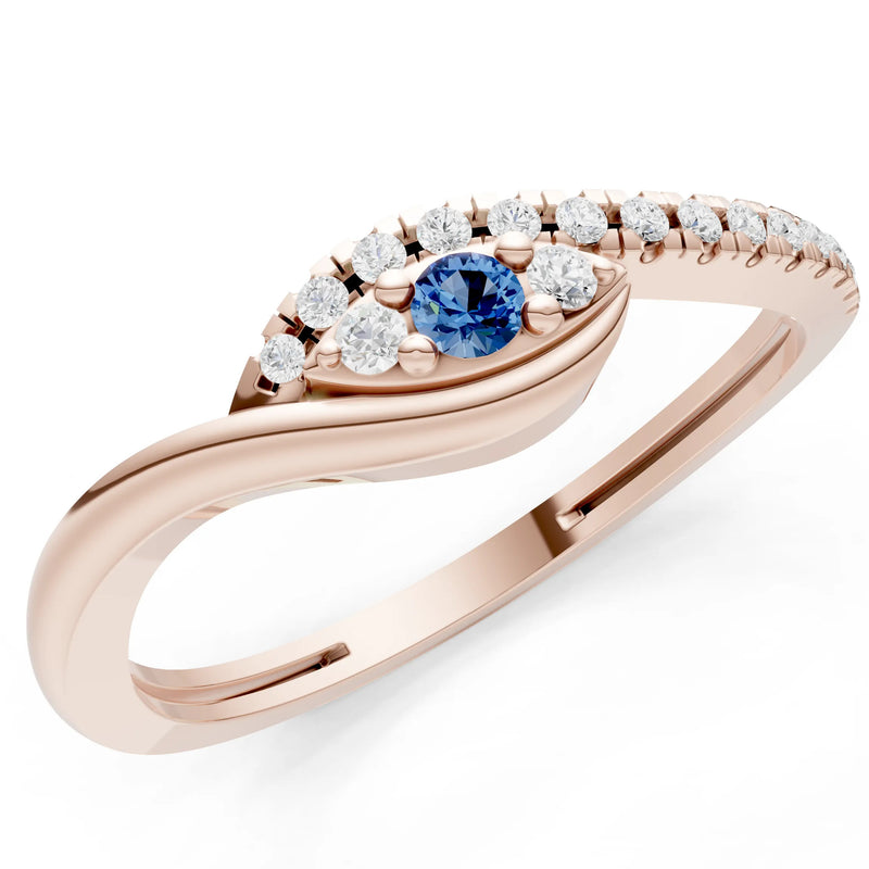 Dainty Pavé Curve Band Accent Ring