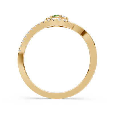 Dainty Pavé Curve Band Accent Ring