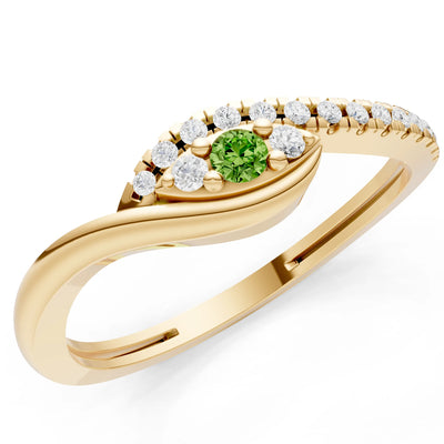Dainty Pavé Curve Band Accent Ring