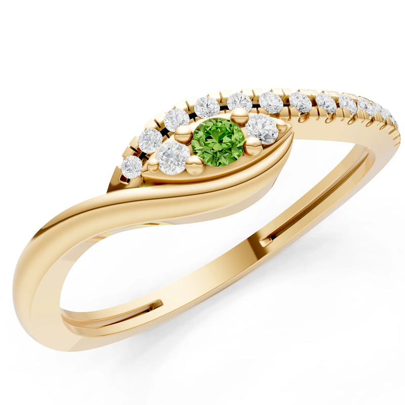 Dainty Pavé Curve Band Accent Ring
