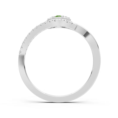 Dainty Pavé Curve Band Accent Ring