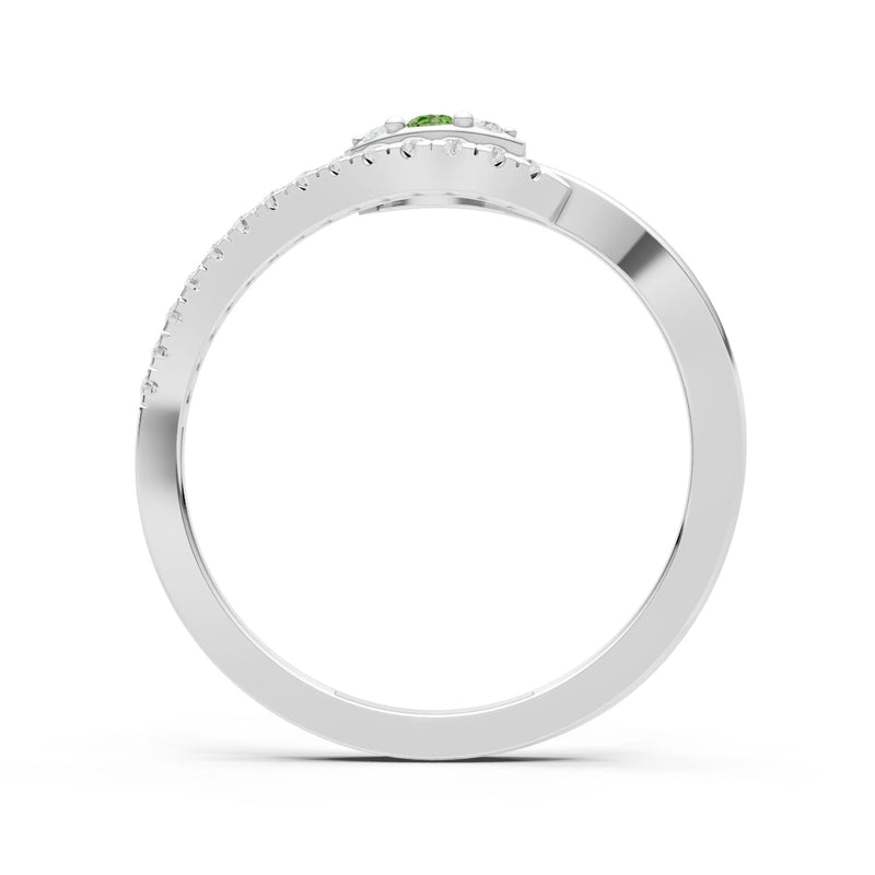 Dainty Pavé Curve Band Accent Ring