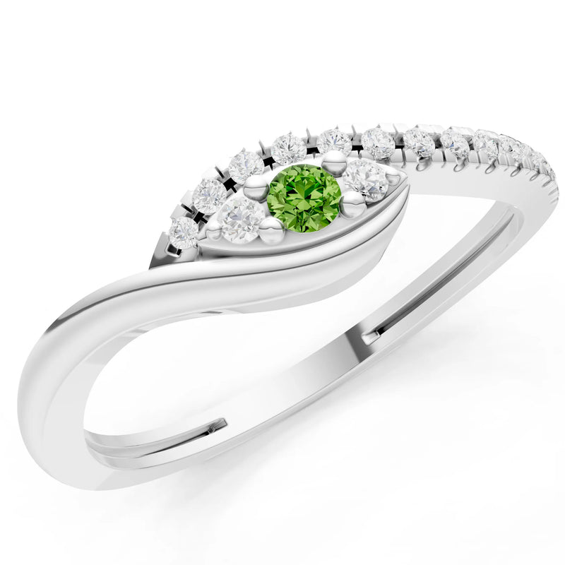 Dainty Pavé Curve Band Accent Ring