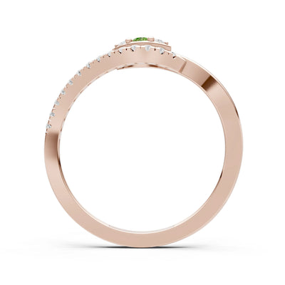 Dainty Pavé Curve Band Accent Ring