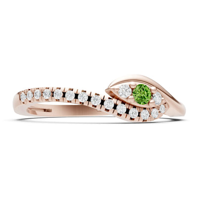 Dainty Pavé Curve Band Accent Ring
