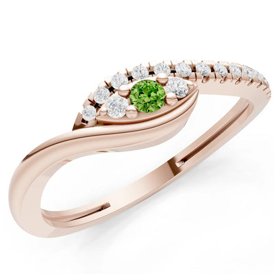Dainty Pavé Curve Band Accent Ring
