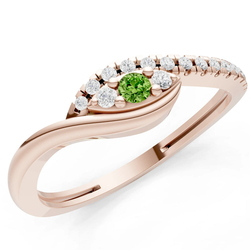 Dainty Pavé Curve Band Accent Ring