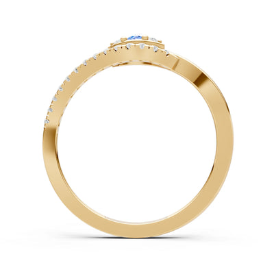 Dainty Pavé Curve Band Accent Ring