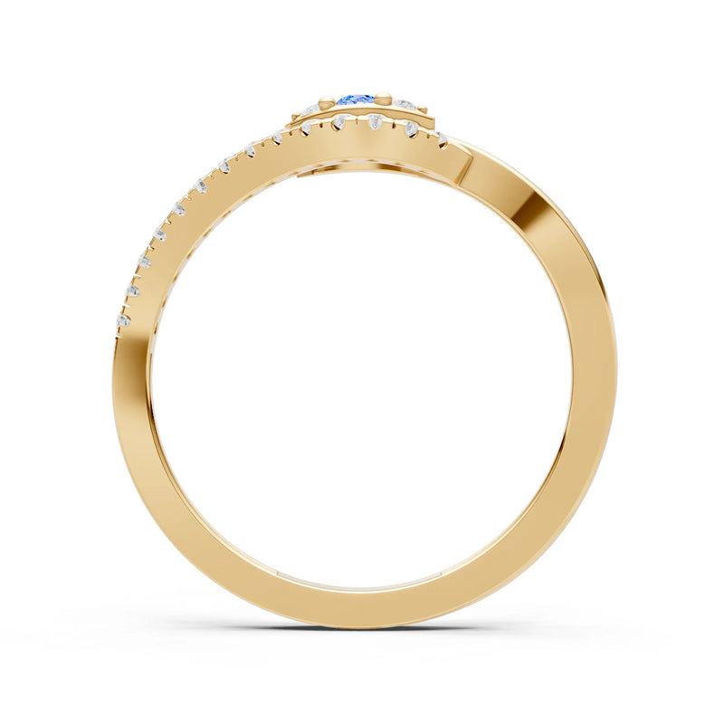 Dainty Pavé Curve Band Accent Ring