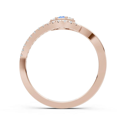 Dainty Pavé Curve Band Accent Ring