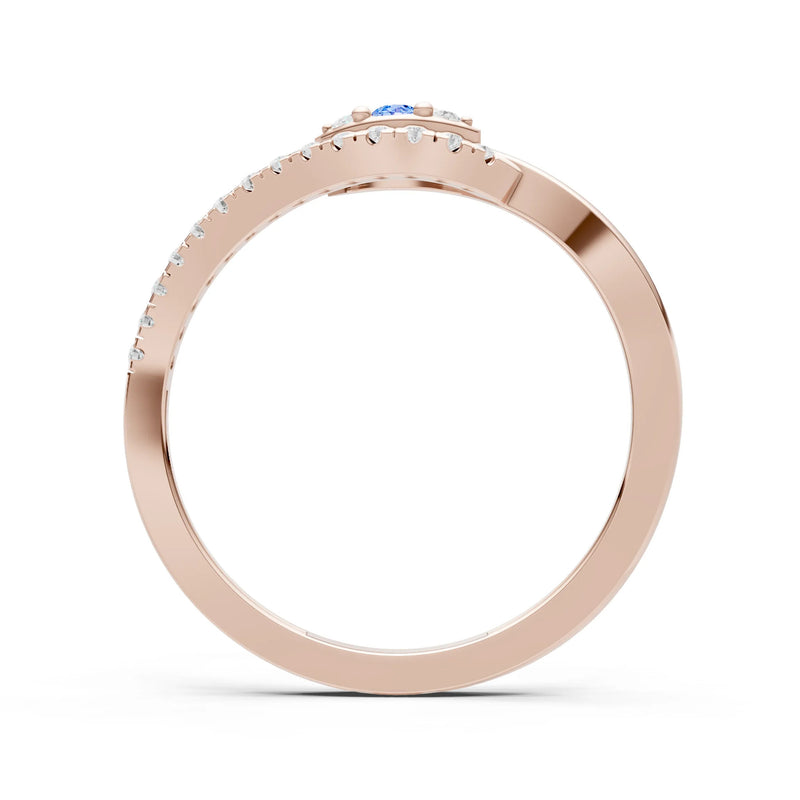 Dainty Pavé Curve Band Accent Ring