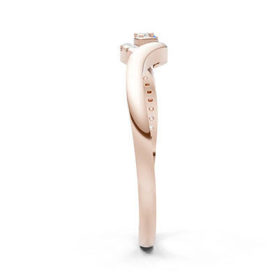 Dainty Pavé Curve Band Accent Ring