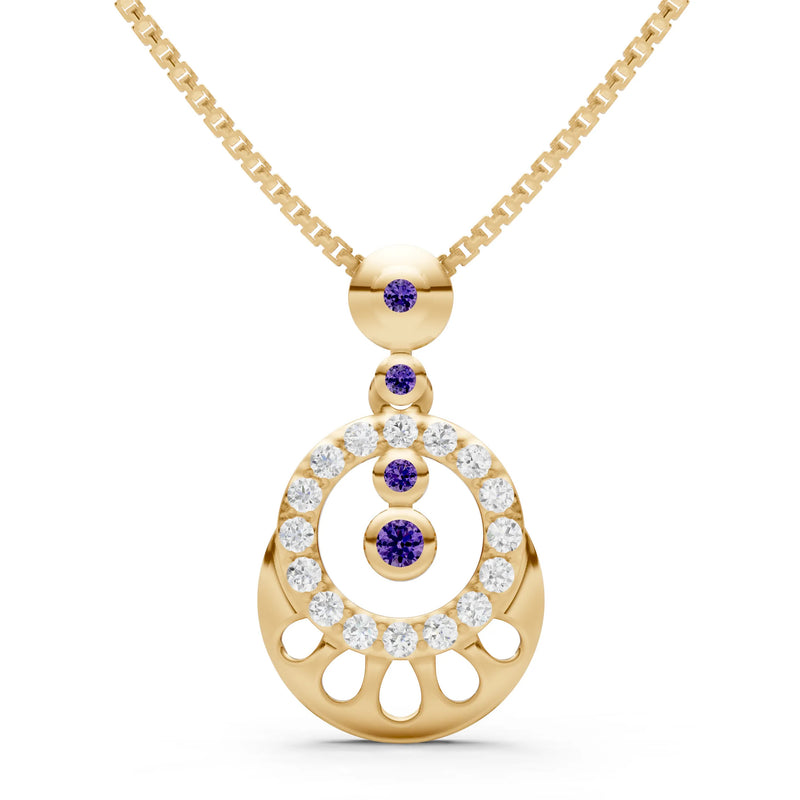 Amethyst Celestial Halo Gemstone Pendant