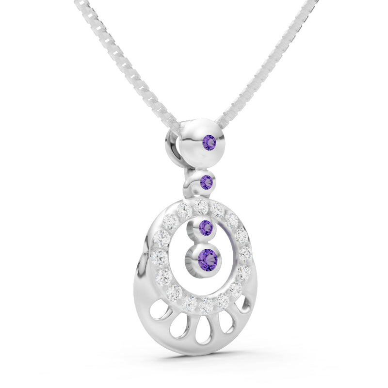 Amethyst Celestial Halo Gemstone Pendant