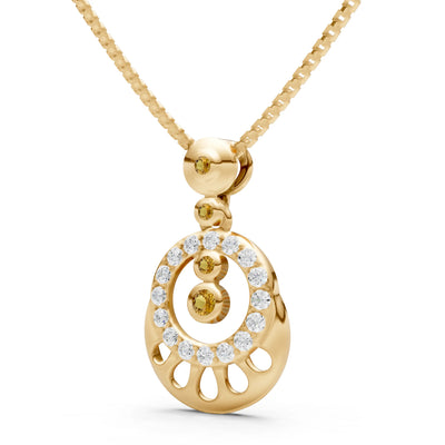 Celestial Halo Gemstone Pendant