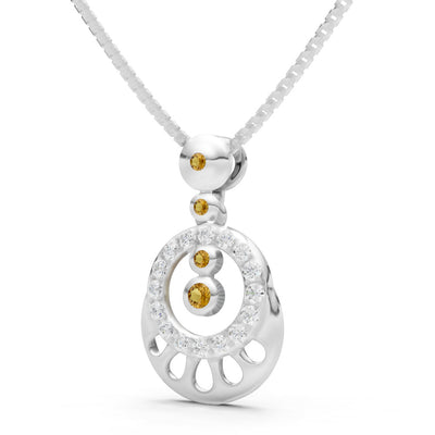 Celestial Halo Gemstone Pendant