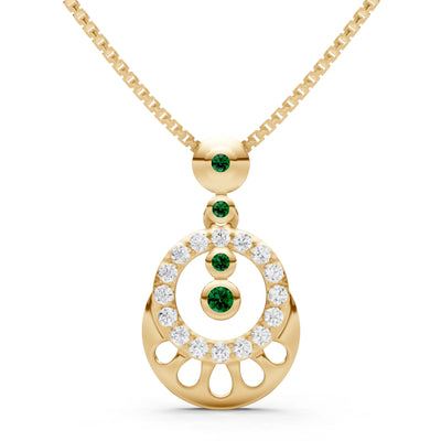 Celestial Halo Gemstone Pendant