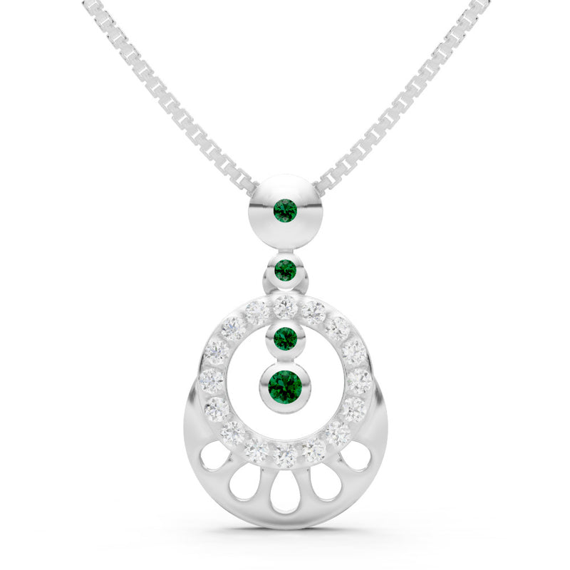 Emerald Celestial Halo Gemstone Pendant