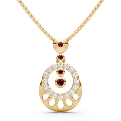 Celestial Halo Gemstone Pendant