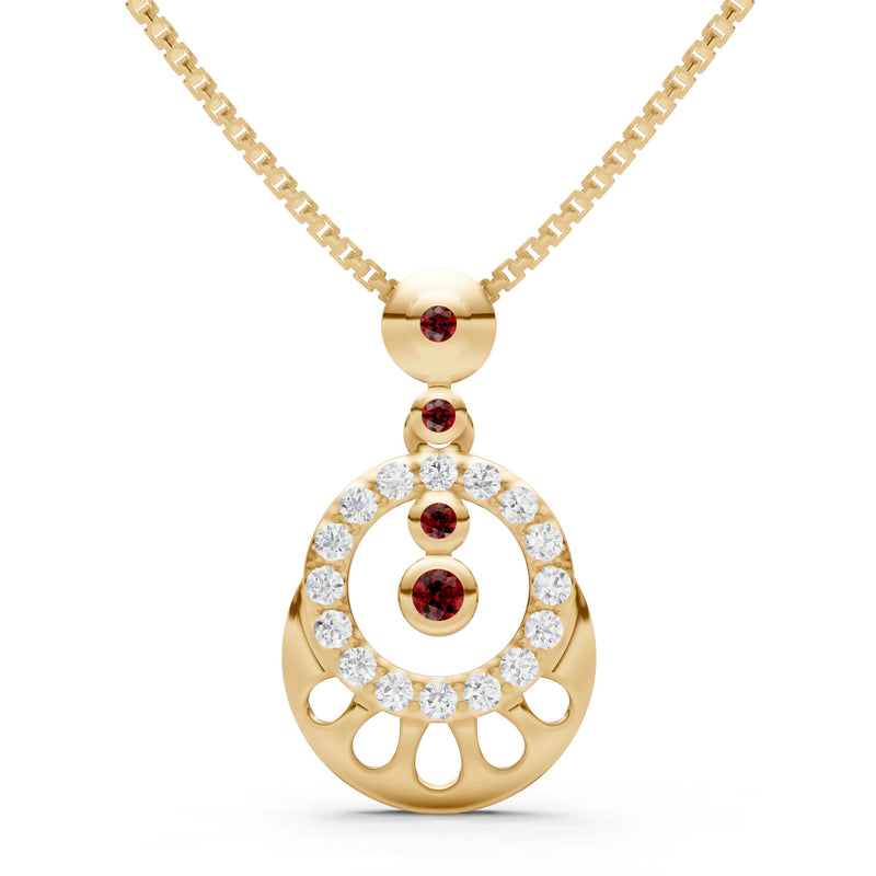 Celestial Halo Gemstone Pendant