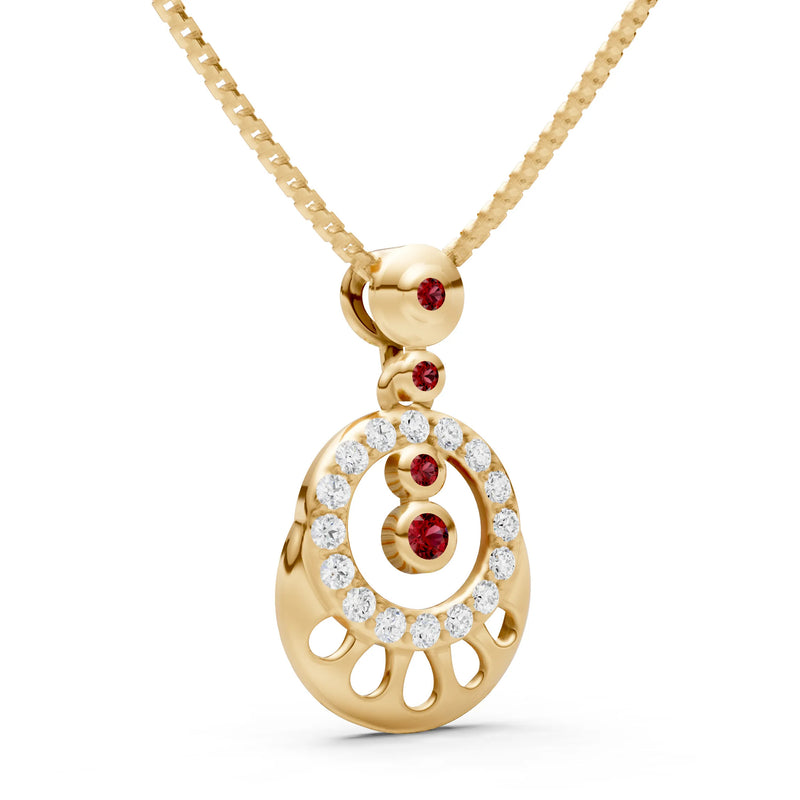 Celestial Halo Gemstone Pendant