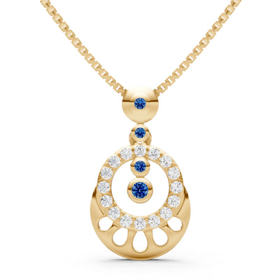 Celestial Halo Gemstone Pendant