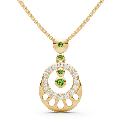 Peridot Celestial Halo Gemstone Pendant