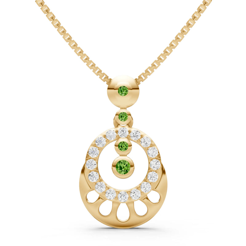 Peridot Celestial Halo Gemstone Pendant