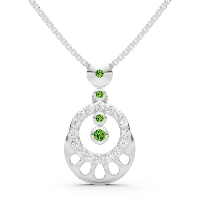 Peridot Celestial Halo Gemstone Pendant