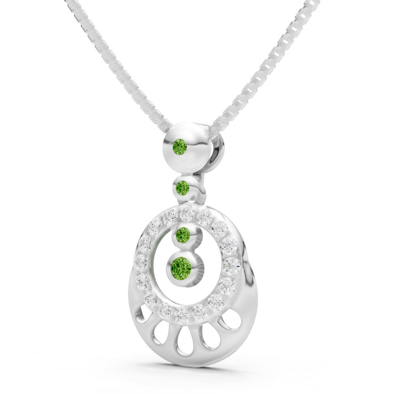 Peridot Celestial Halo Gemstone Pendant
