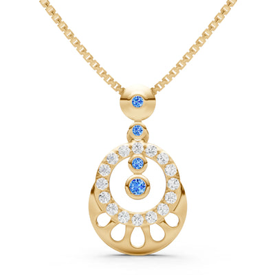 Celestial Halo Gemstone Pendant