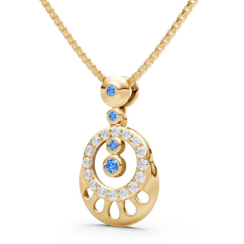 Celestial Halo Gemstone Pendant