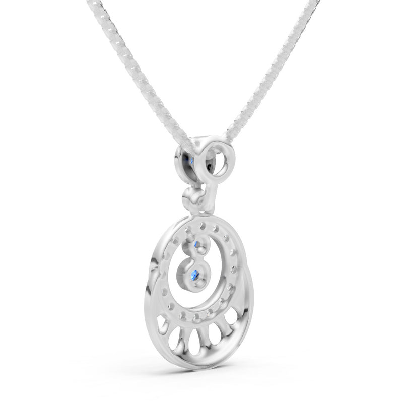 Swiss Blue Topaz Celestial Halo Gemstone Pendant