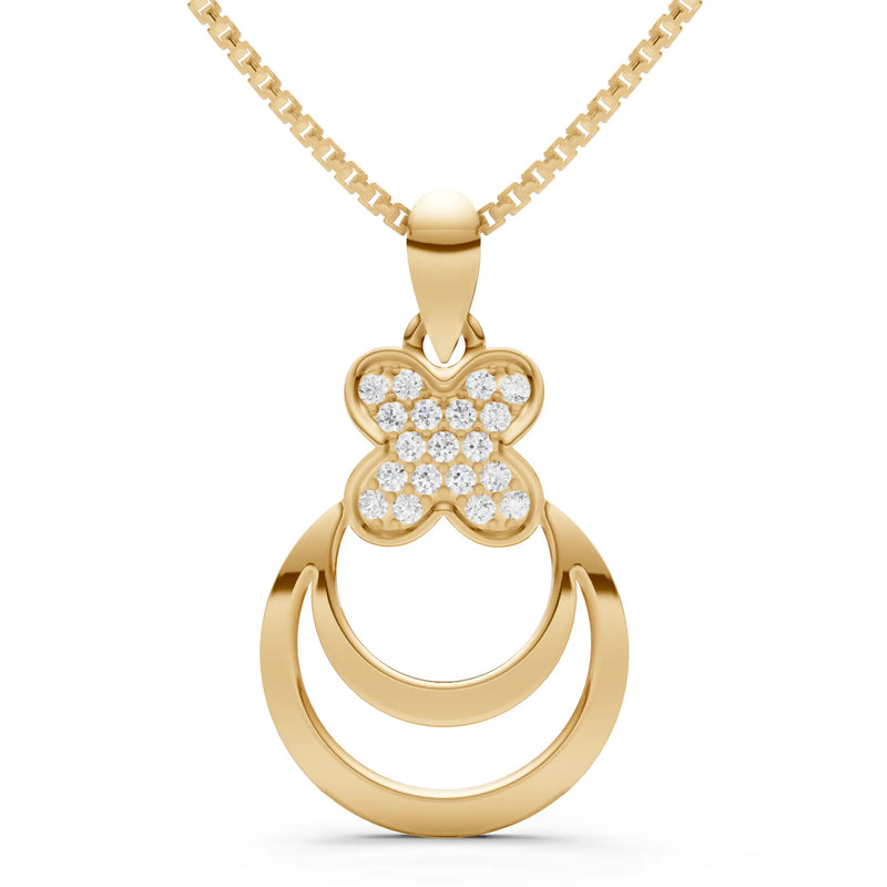 Diamond Four-Leaf Clover Bloom Pendant